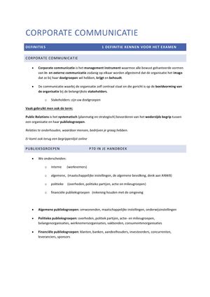 corporate communicatie voorbeeld.